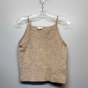 Grace & Mila Wool Blend Beige Stretch Tank Top